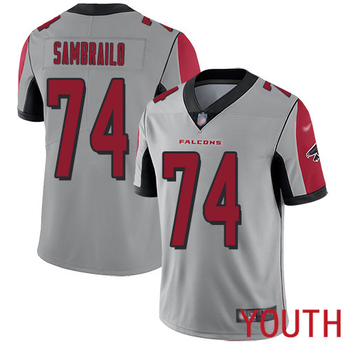 Atlanta Falcons Limited Silver Youth Ty Sambrailo Jersey NFL Football #74 Inverted Legend->youth nfl jersey->Youth Jersey